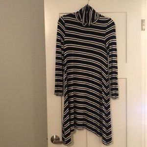 Anthropologie Maeve navy/white striped dress